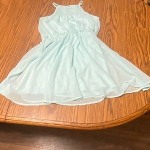 Green Sleeveless Halter Sundress for Cocktail